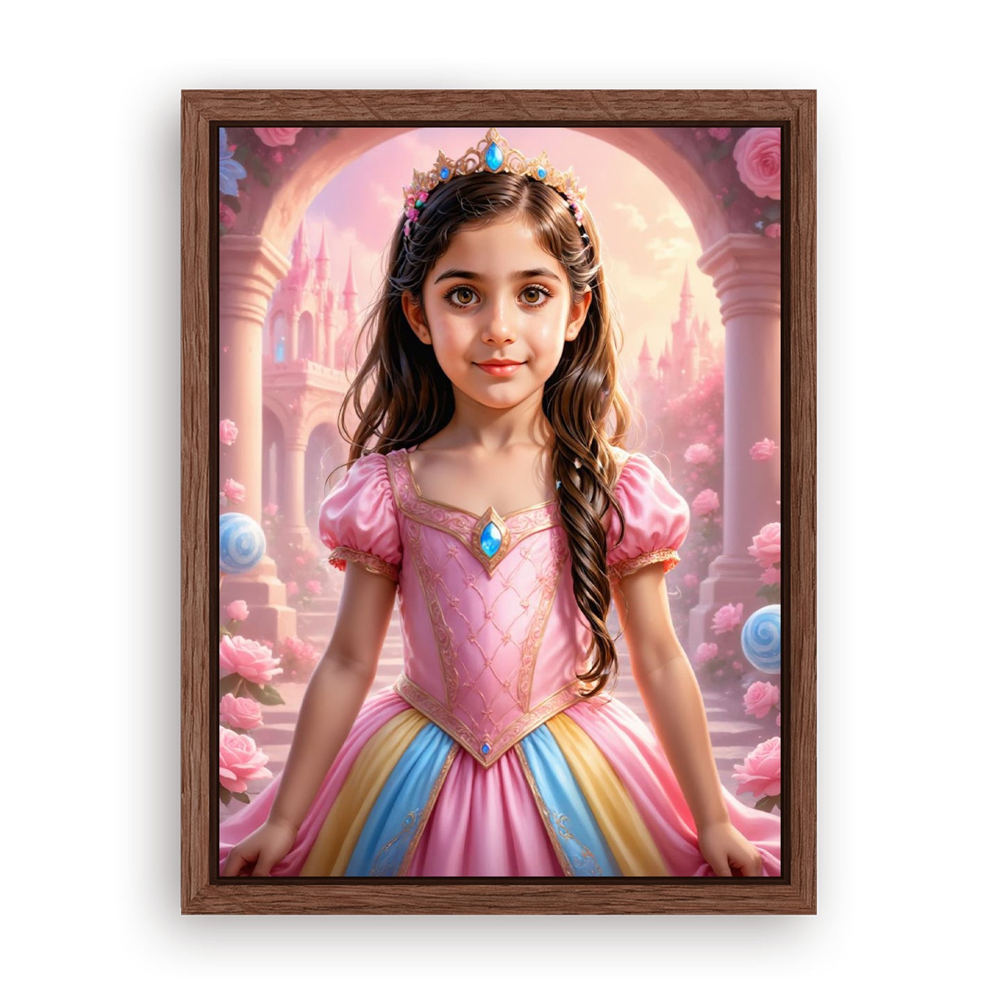 Make Your 12x16 Inches 'The Candyland Princess' Canvas Even More Special, Add a Beautiful Premium Frame & Make It Truly Gift-Ready!