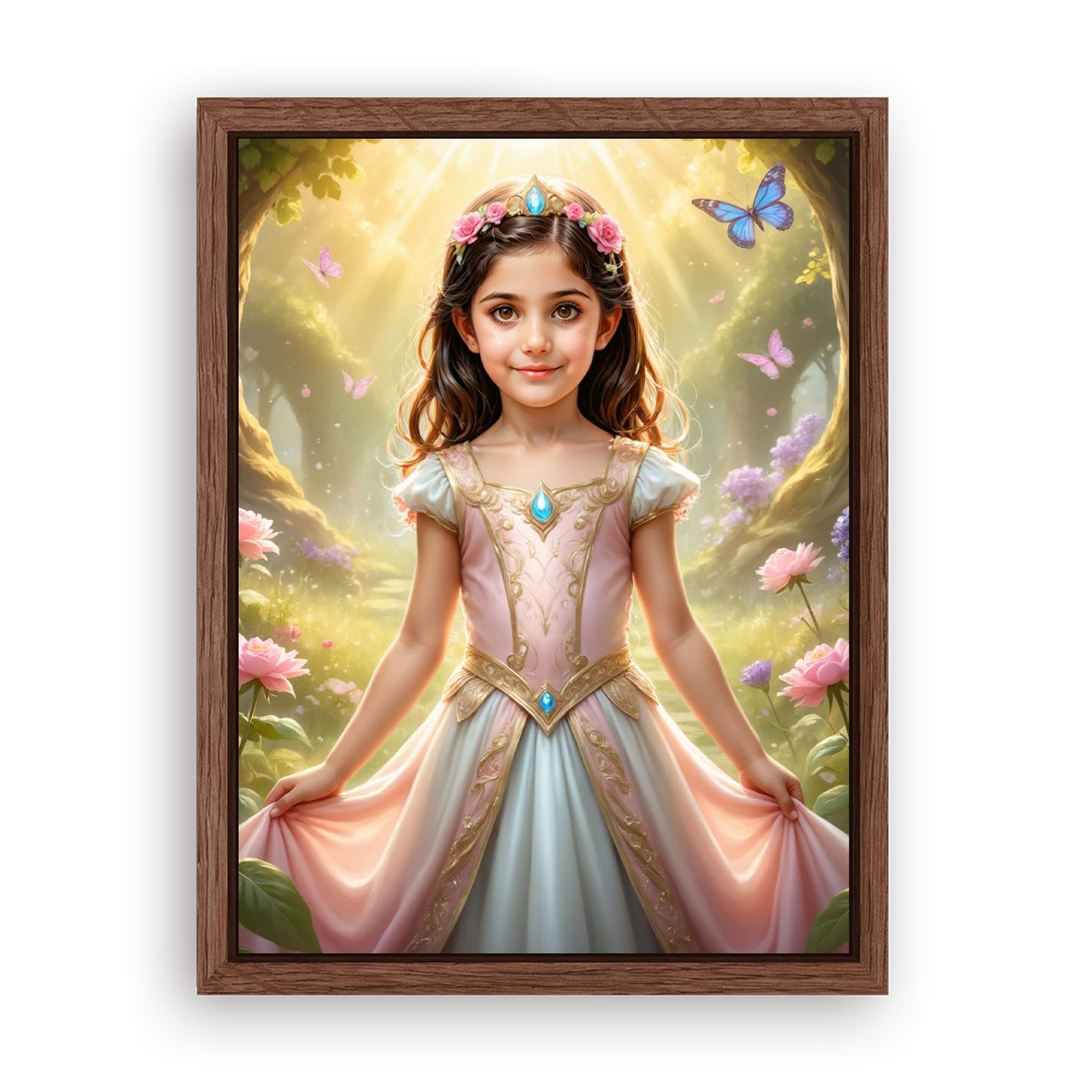 Save 33% When You Add A Frame To Your 18x24 'The Spring Flower Princess' Canvas Now