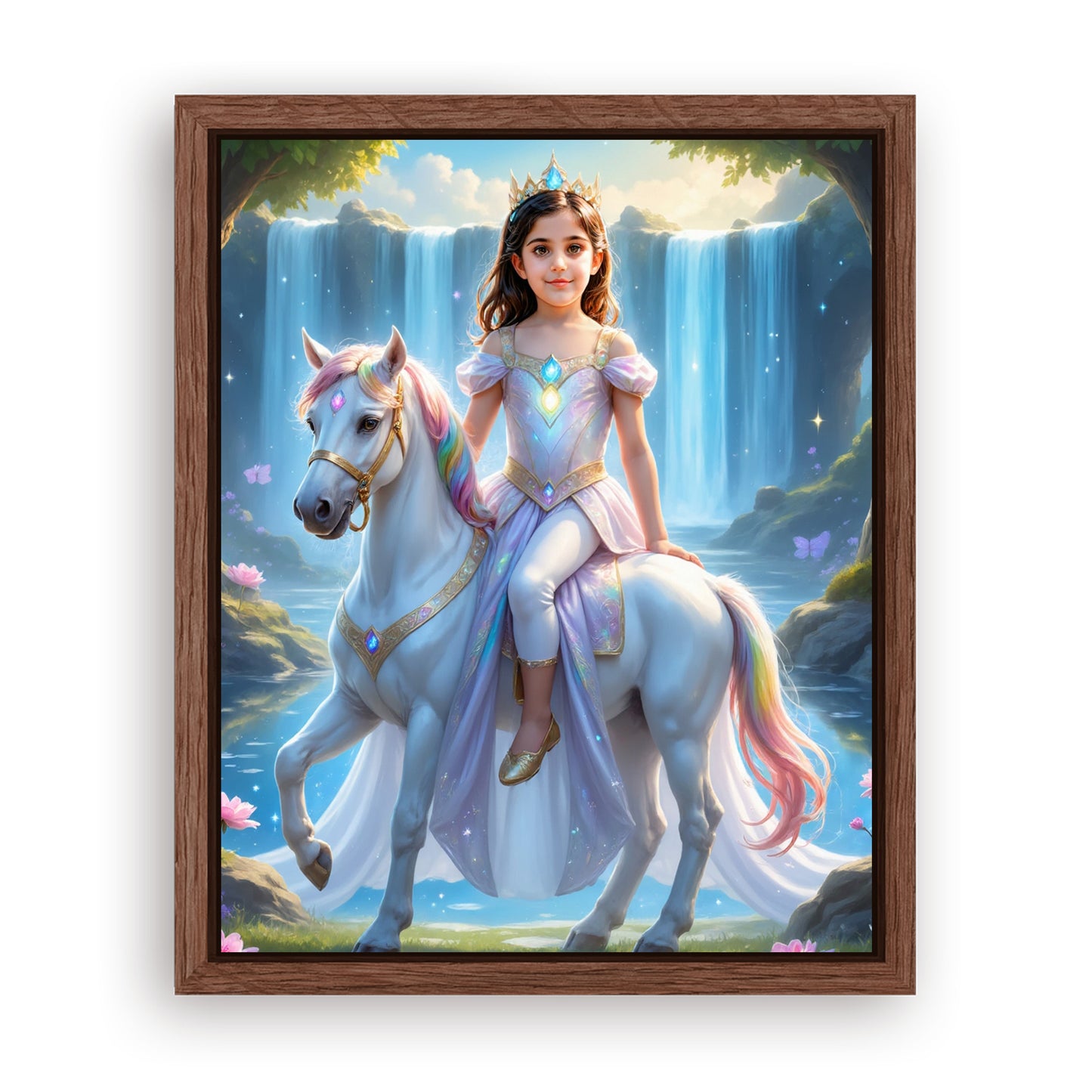 Save 33% When You Add A Frame To Your 16x20 'The Unicorn Rider Princess' Canvas Now