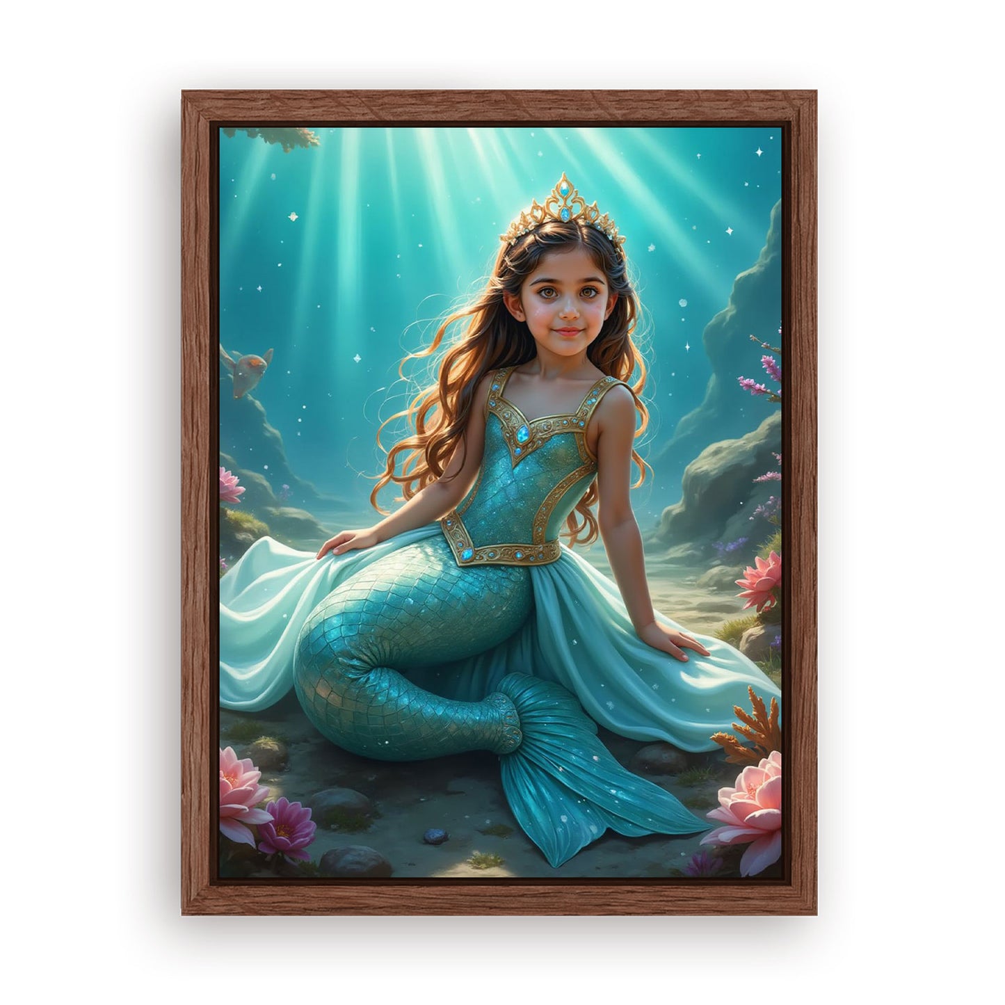 Save 33% When You Add A Frame To Your 18x24 'The Mermaid Princess' Canvas Now