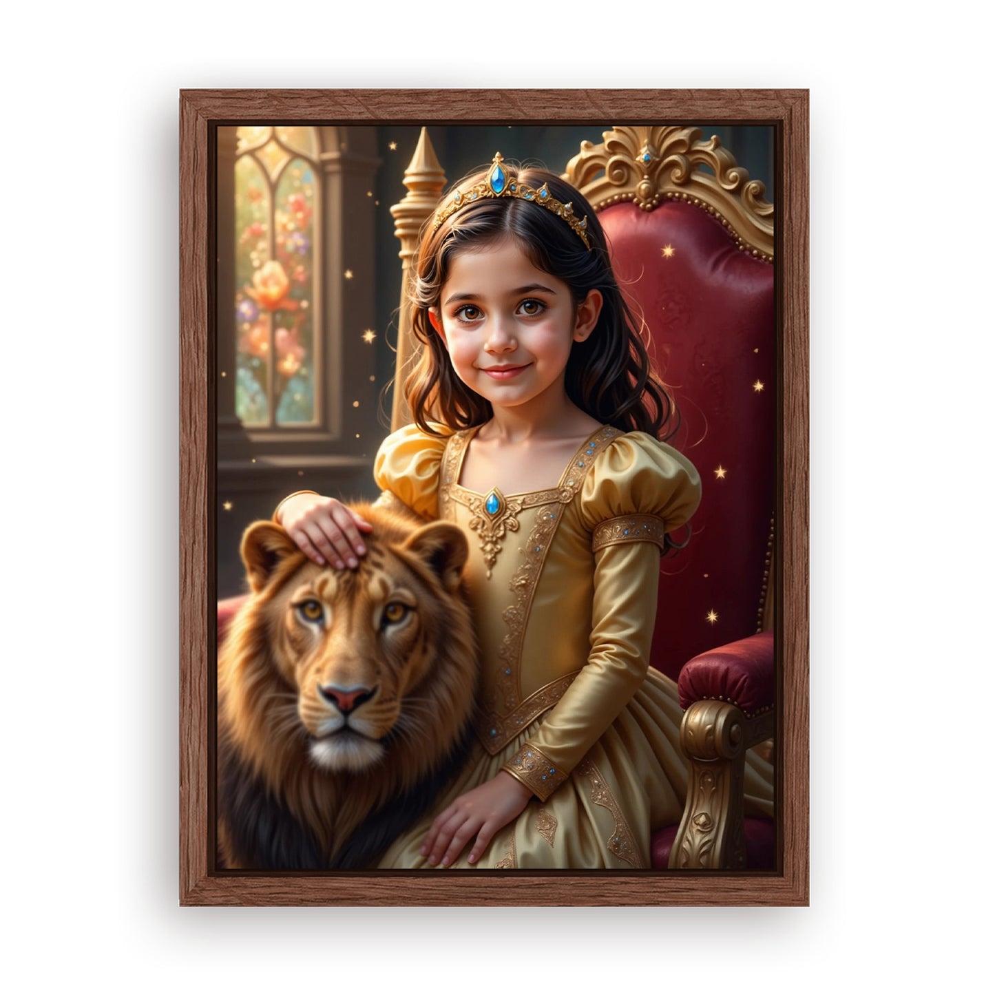 Save 33% When You Add A Frame To Your 12x16 'The Lionheart Princess' Canvas Now