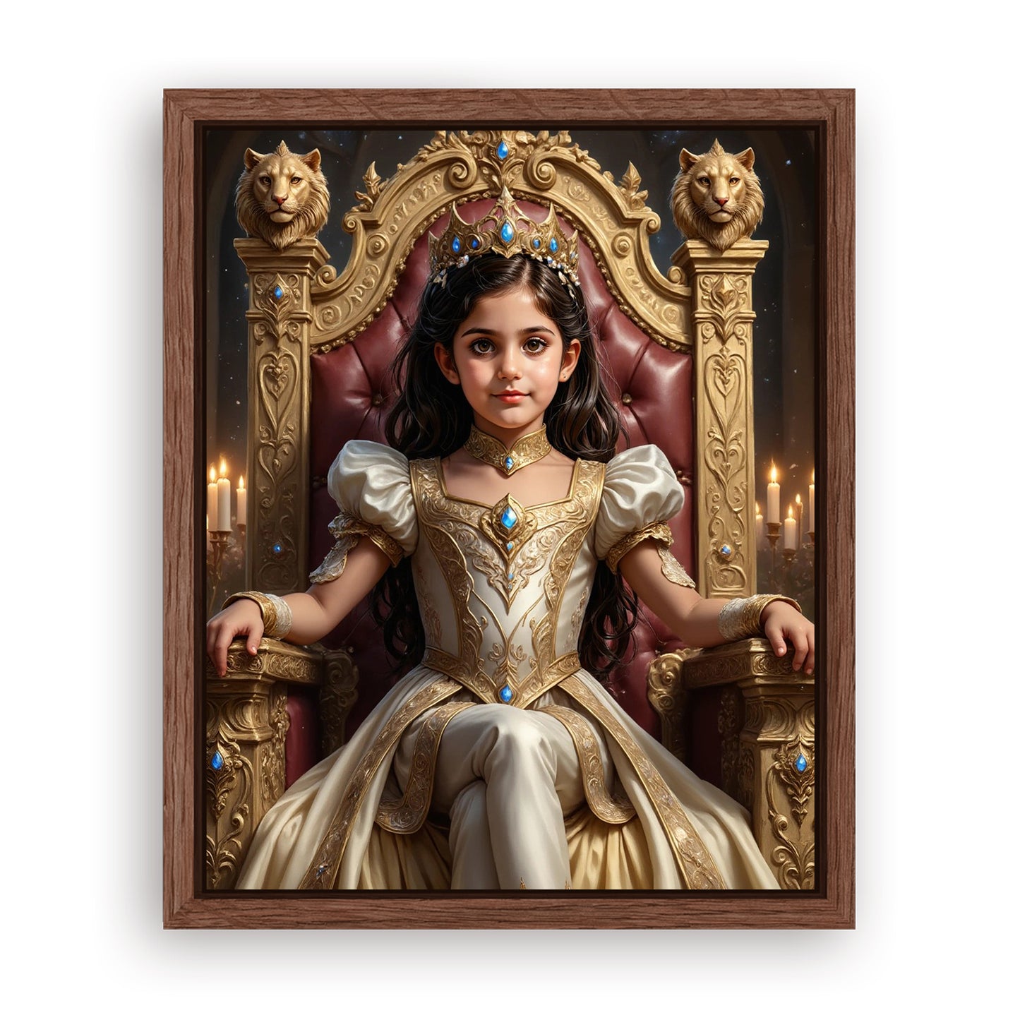 Make Your 16x20 Inches 'The Lionheart Queen' Canvas Even More Special, Add a Beautiful Premium Frame & Make It Truly Gift-Ready!