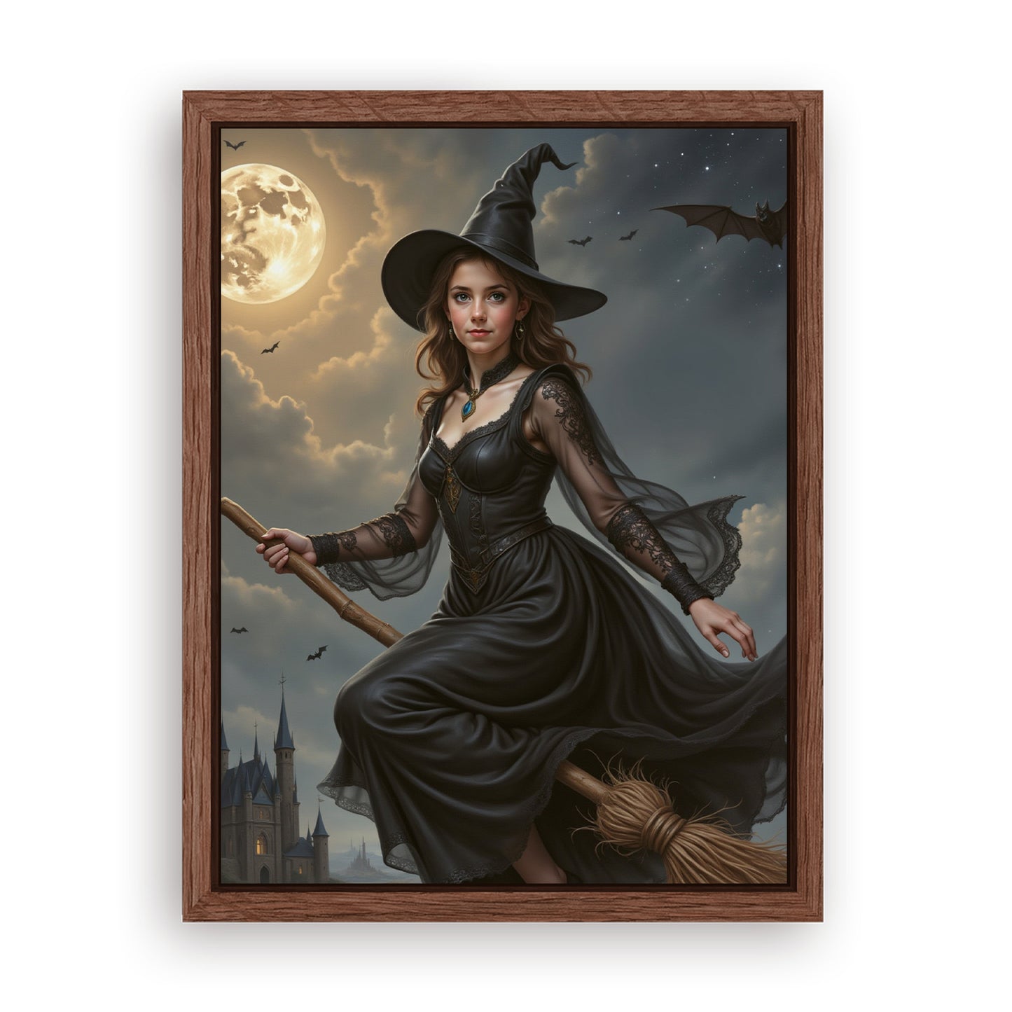 Save 33% When You Add A Frame To Your 12x16 'The Poised Witch' Canvas Now