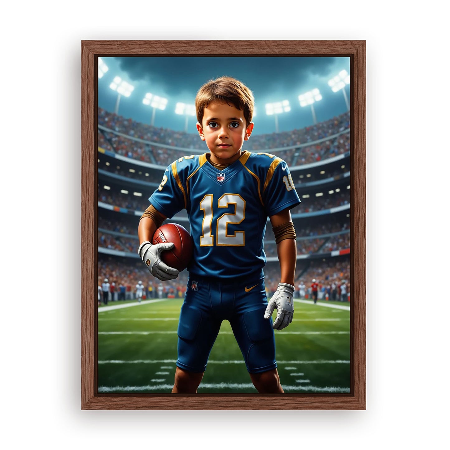 Save 33% When You Add A Frame To Your 18x24 'The Quarterback' Canvas Now