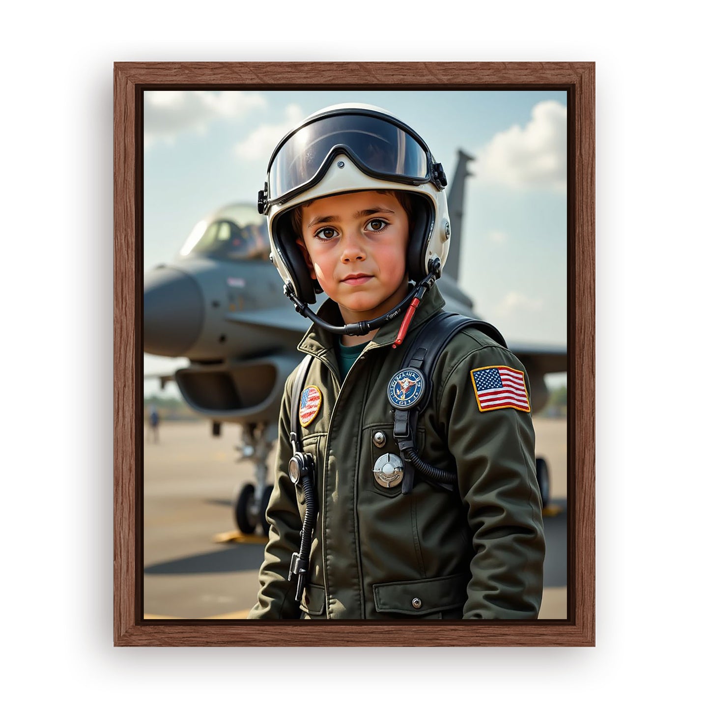 Save 33% When You Add A Frame To Your 16x20 'Top Gun Pilot' Canvas Now