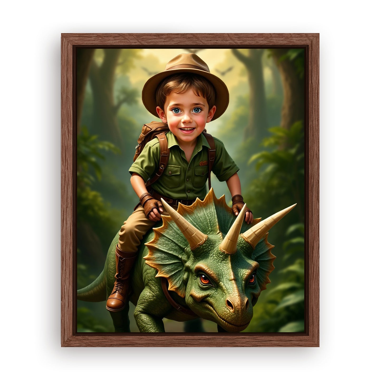 Save 33% When You Add A Frame To Your 10x08 'The Dinosaur' Canvas Now
