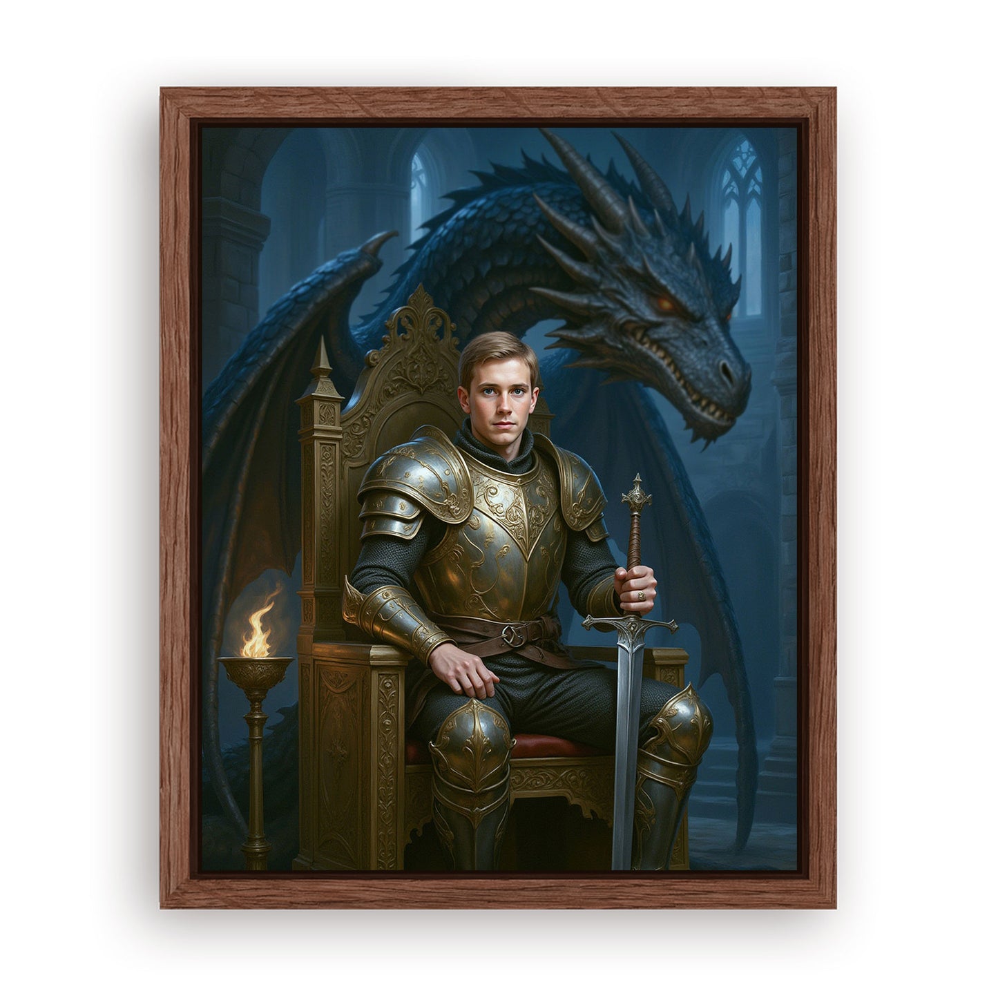 Save 33% When You Add A Frame To Your 10x08 'The Fireborn Dragon King' Canvas Now