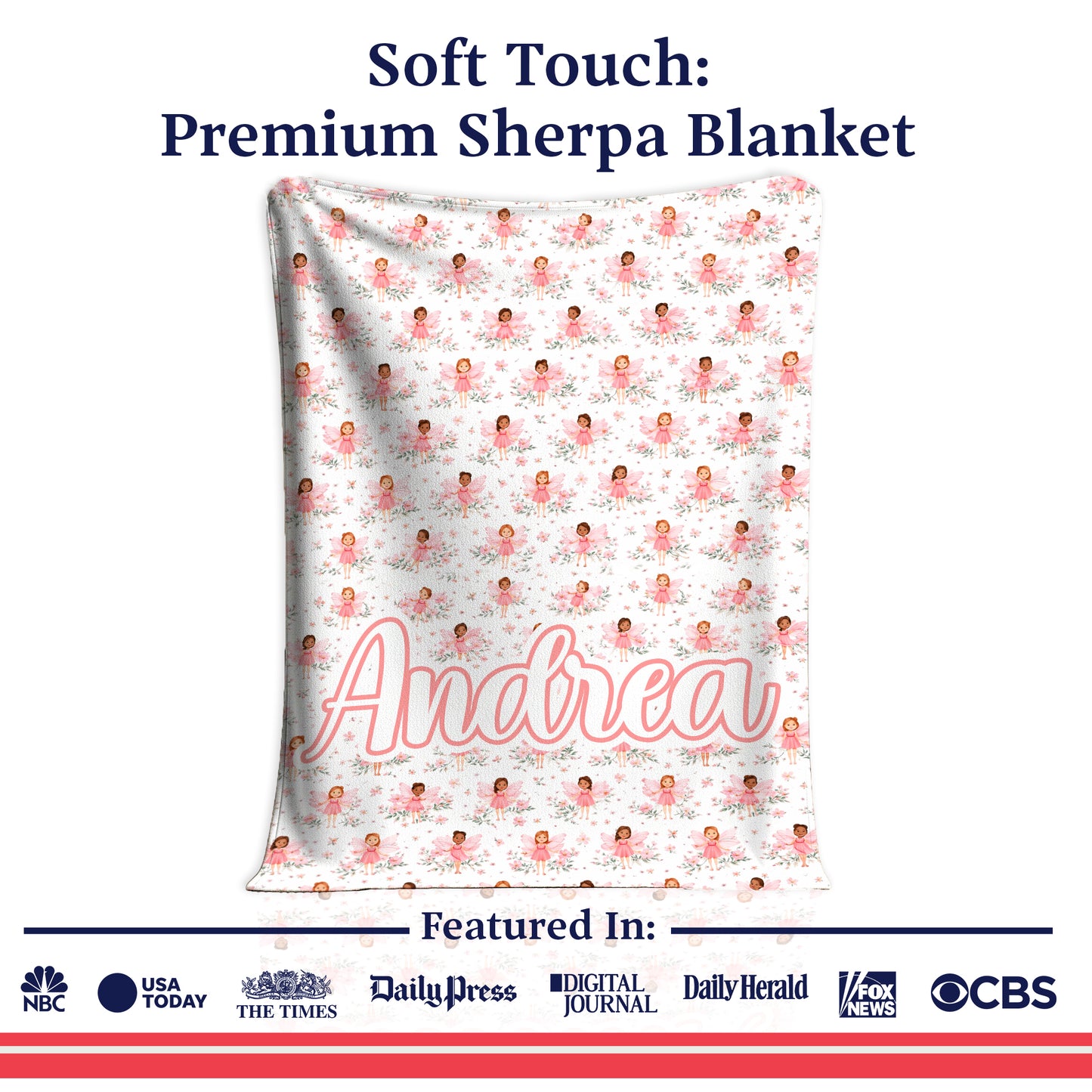 Personalized Pink Fairy Blanket