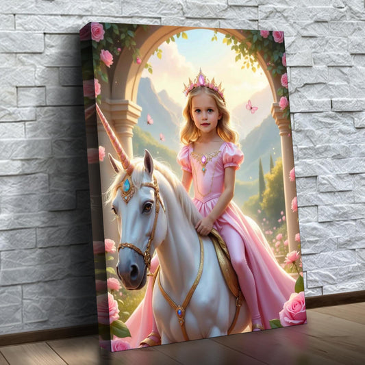 La princesse à la licorne dans son royaume fleuri