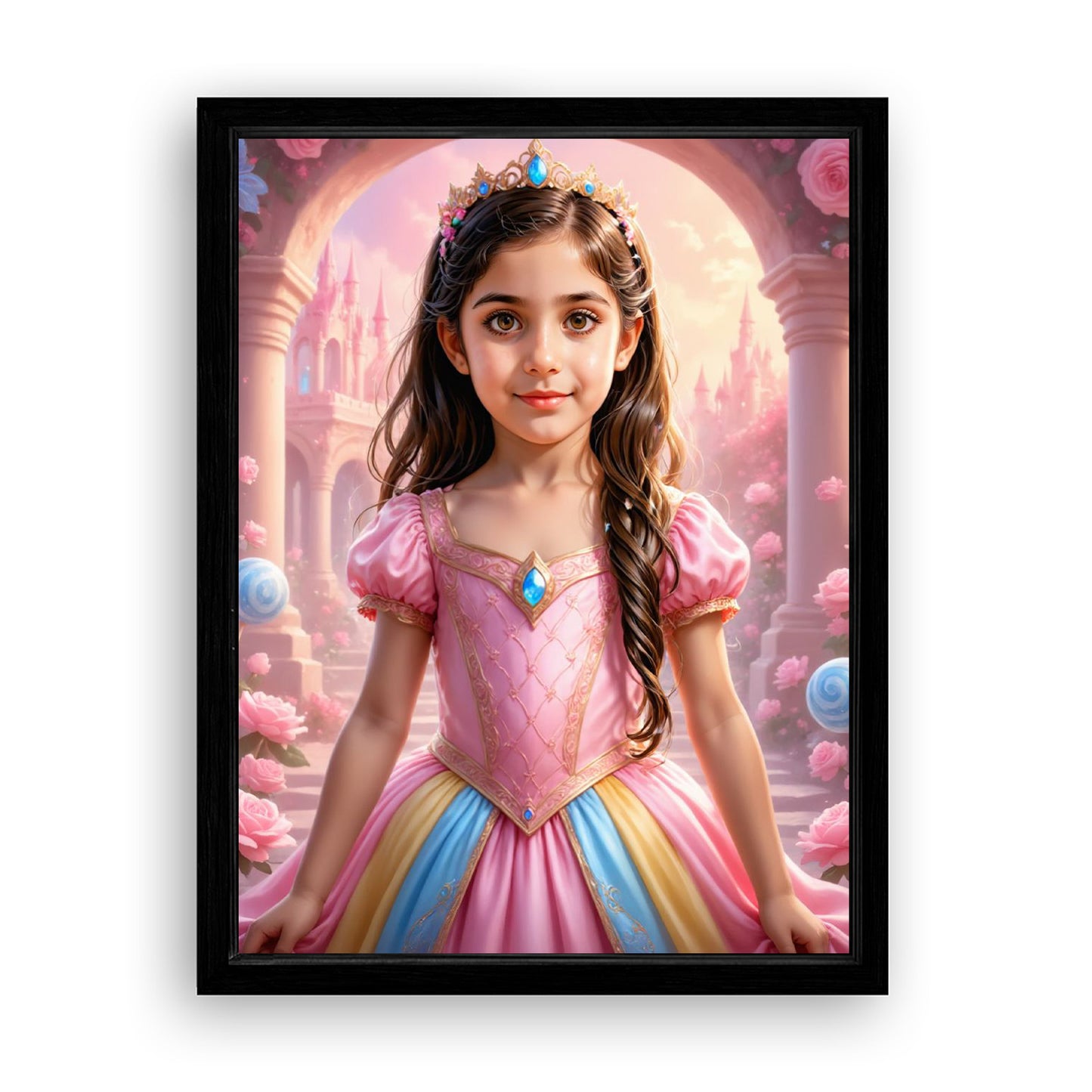 Save 33% When You Add A Frame To Your 18x24 'The Candyland Princess' Canvas Now
