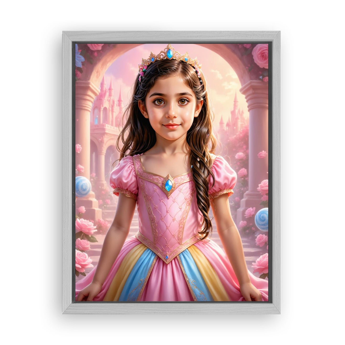 Make Your 12x16 Inches 'The Candyland Princess' Canvas Even More Special, Add a Beautiful Premium Frame & Make It Truly Gift-Ready!