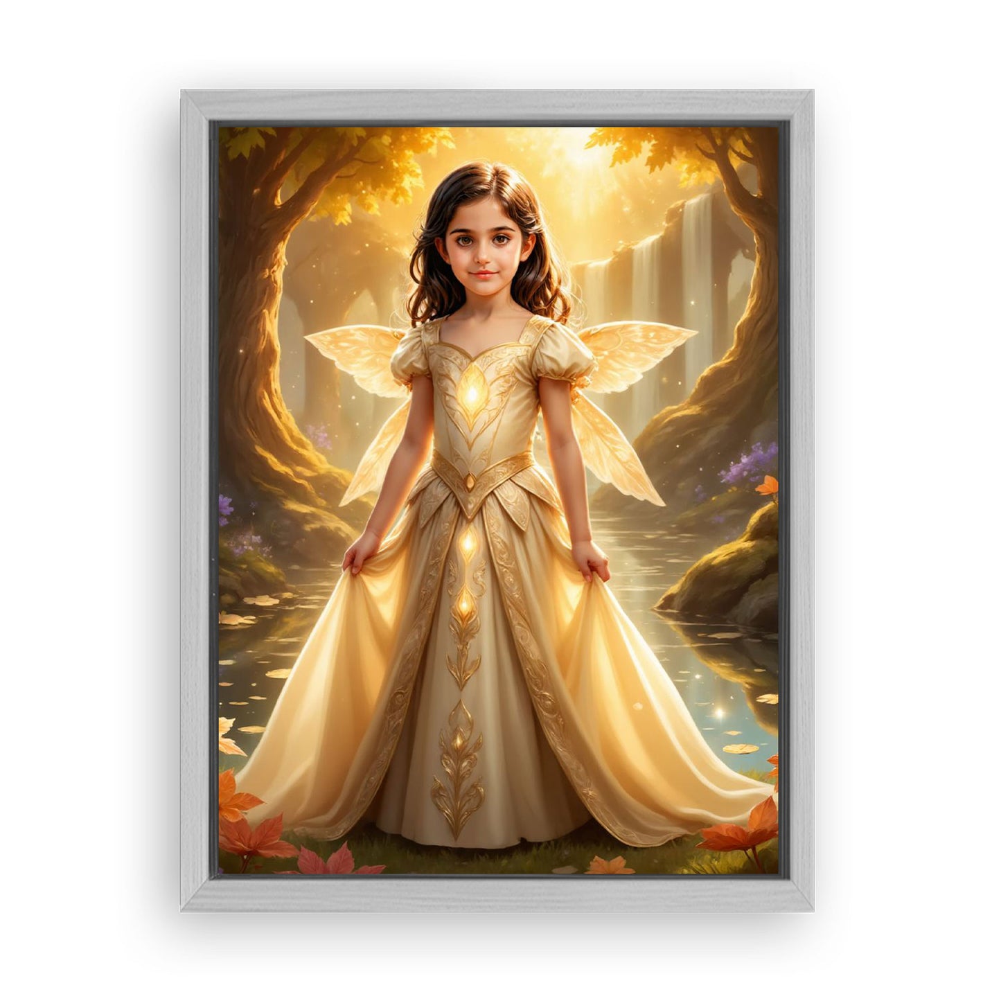 Save 33% When You Add A Frame To Your 18x24 'The Autumn Fairy Princess' Canvas Now
