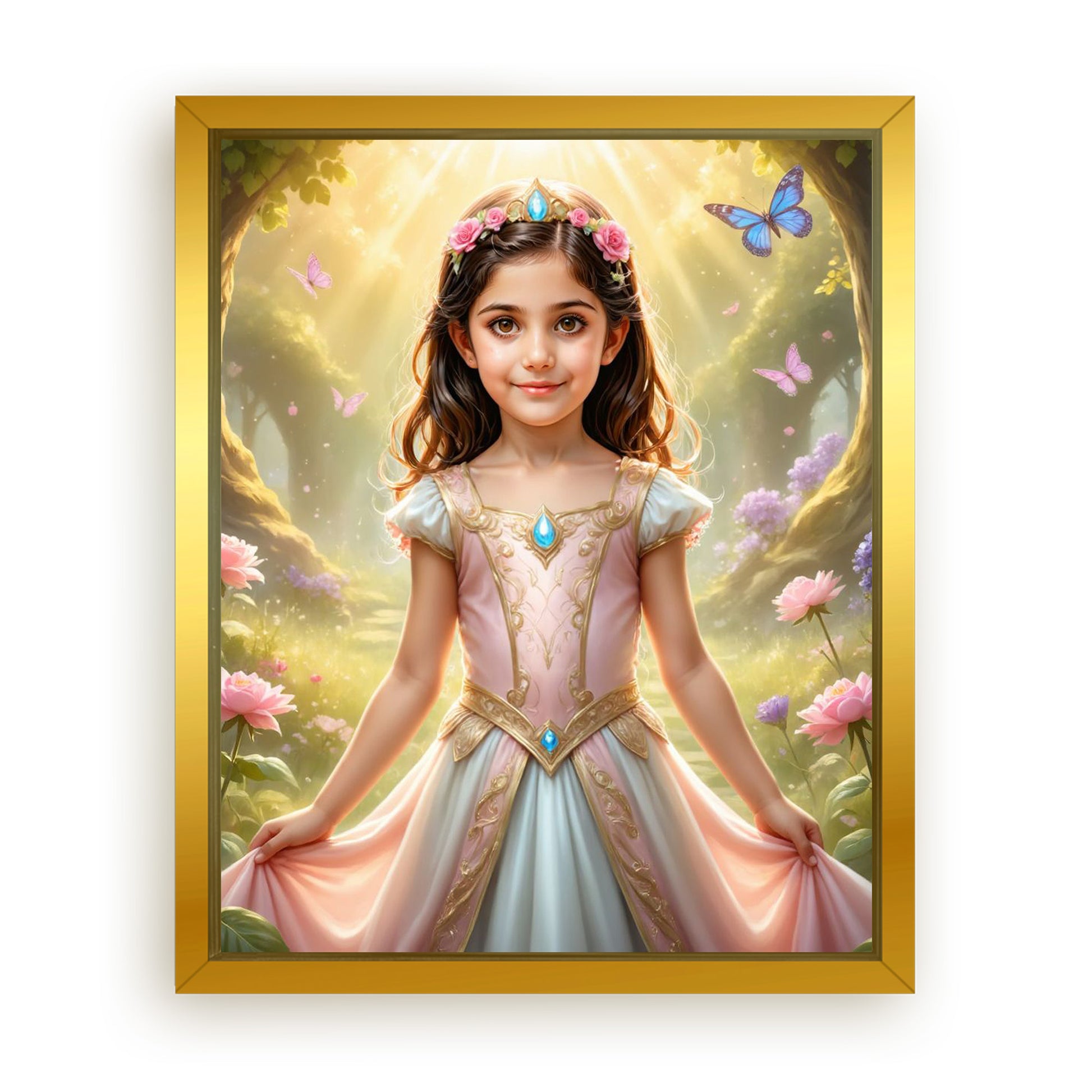 Save 33% When You Add A Frame To Your 16x20 'The Spring Flower Princess' Canvas Now