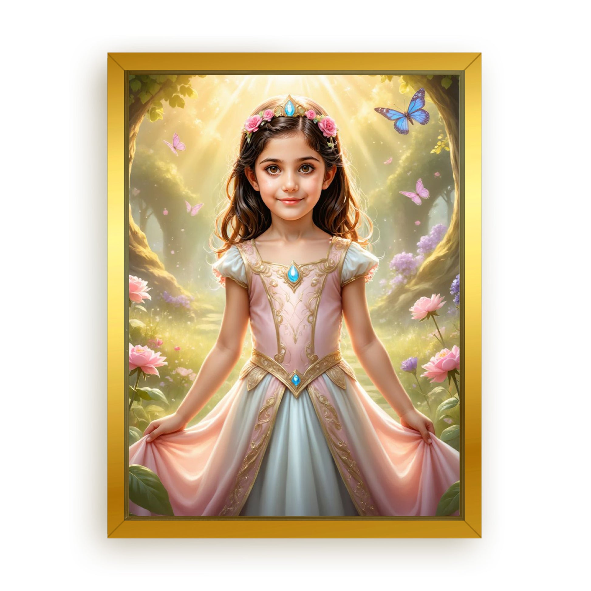 Save 33% When You Add A Frame To Your 12x16 'The Spring Flower Princess' Canvas Now