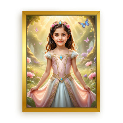 Save 33% When You Add A Frame To Your 12x16 'The Spring Flower Princess' Canvas Now
