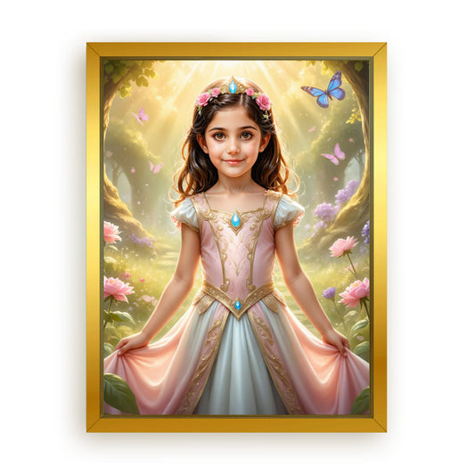 Save 33% When You Add A Frame To Your 12x16 'The Spring Flower Princess' Canvas Now