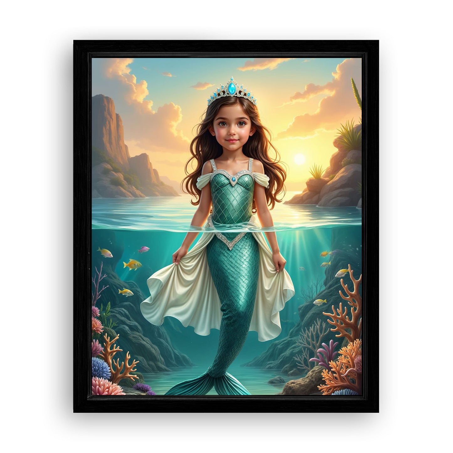 Save 33% When You Add A Frame To Your 16x20 'The Mermaid' Canvas Now
