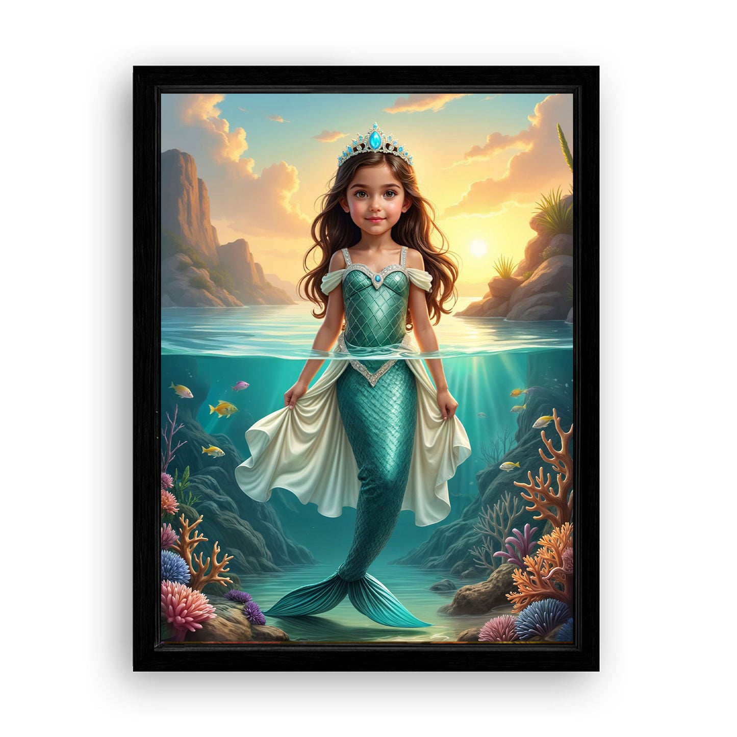 Save 33% When You Add A Frame To Your 18x24 'The Mermaid' Canvas Now