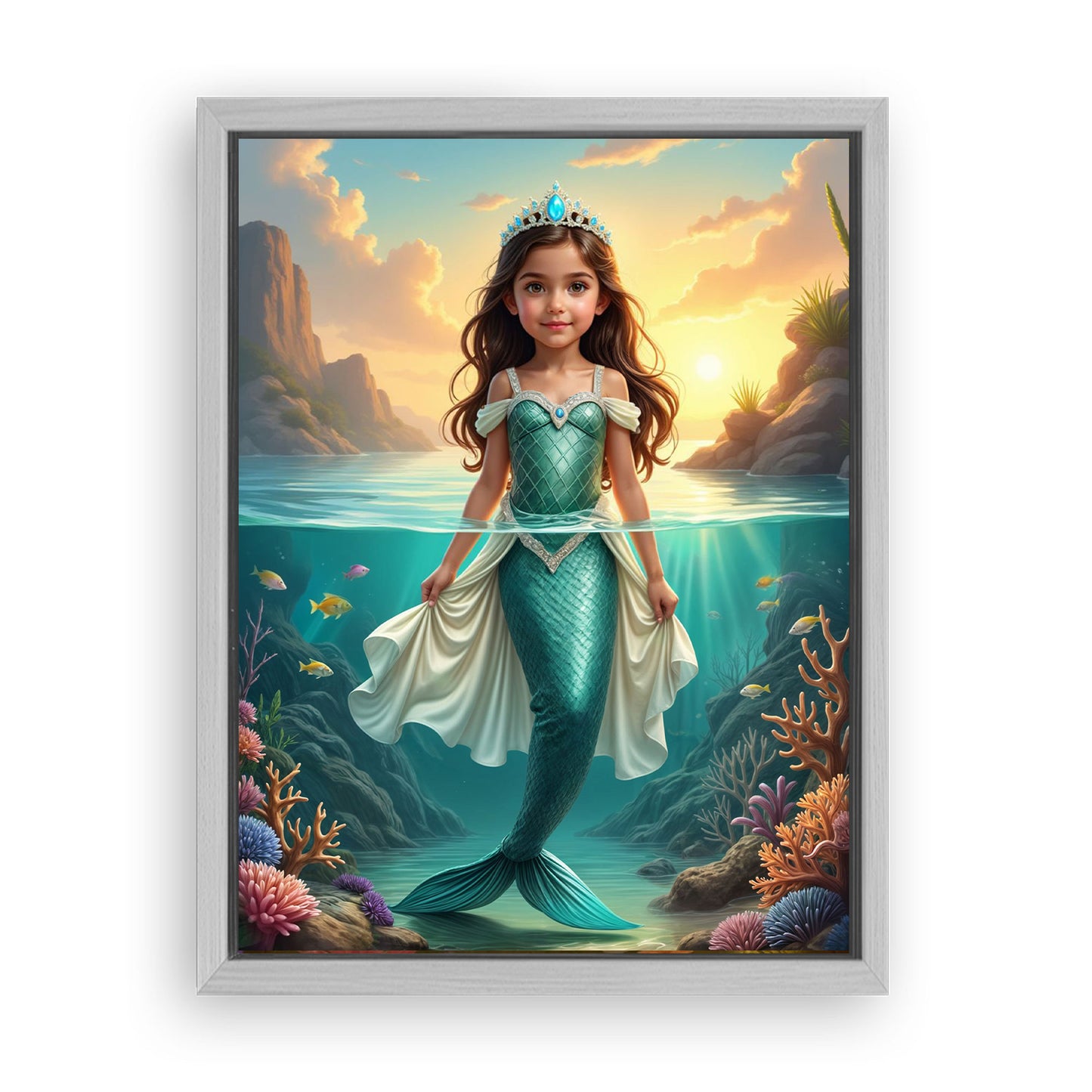 Save 33% When You Add A Frame To Your 18x24 'The Mermaid' Canvas Now
