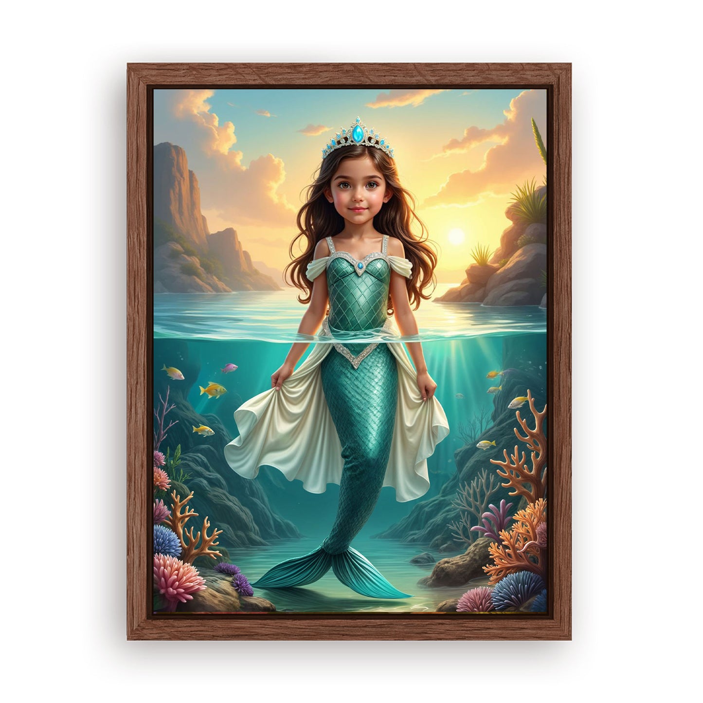 Save 33% When You Add A Frame To Your 18x24 'The Mermaid' Canvas Now