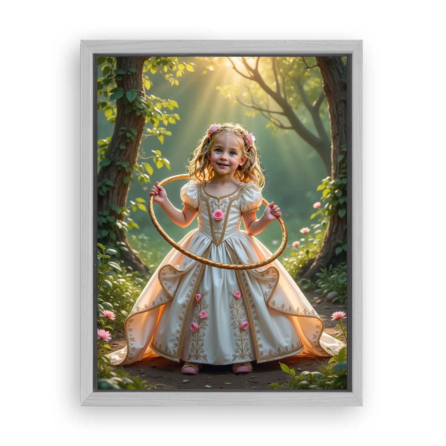 Save 33% When You Add A Frame To Your 12x16 'The Playful Princess' Canvas Now
