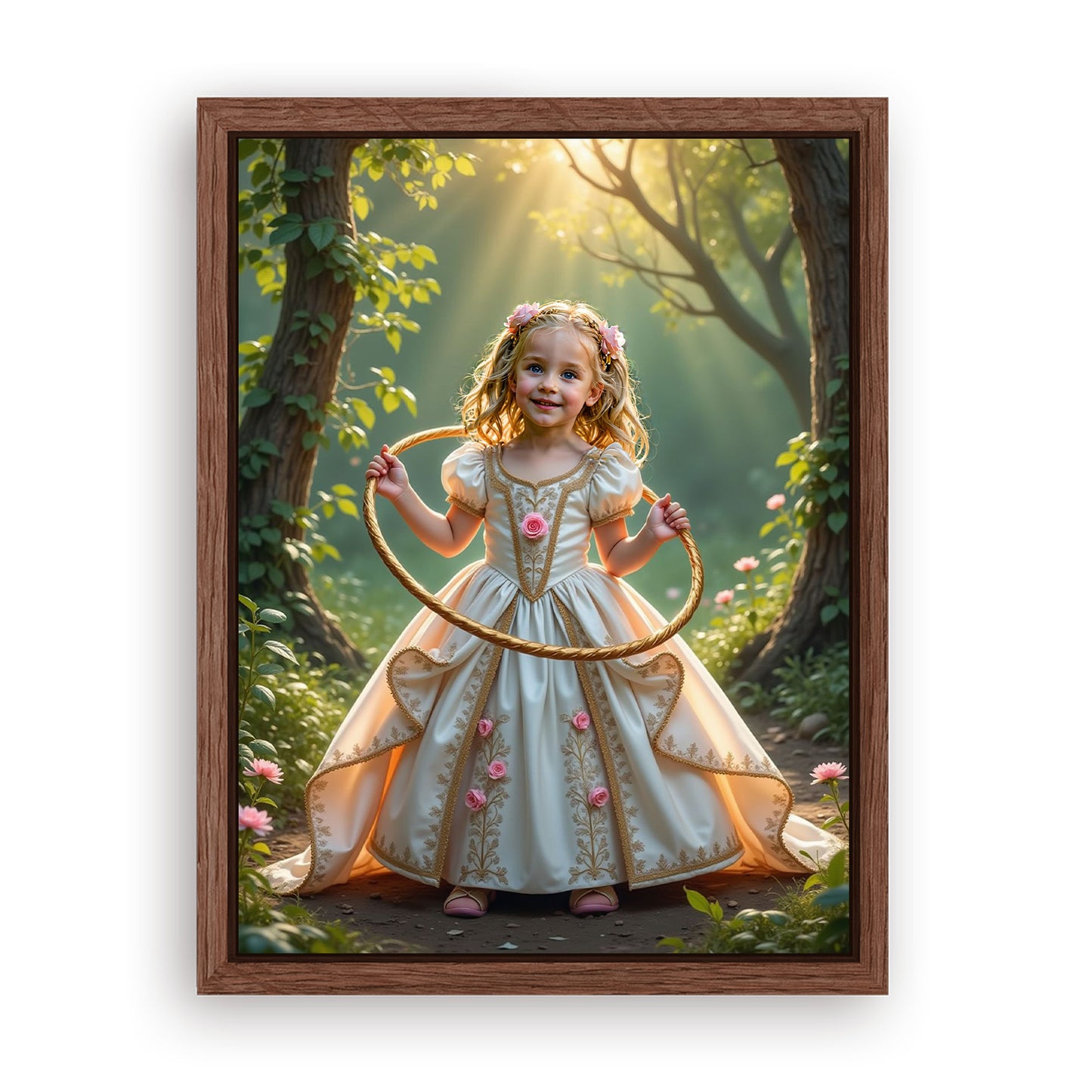 Save 33% When You Add A Frame To Your 12x16 'The Playful Princess' Canvas Now