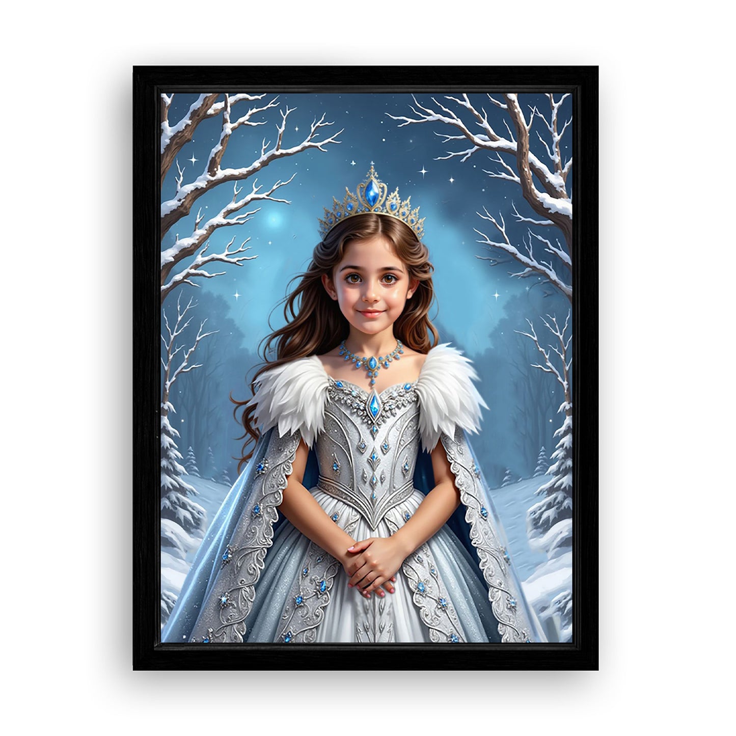 Save 33% When You Add A Frame To Your 12x16 'The Winter Queen' Canvas Now