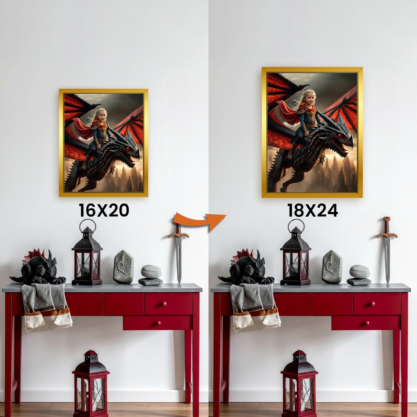 Agranda tu Lienzo de 16x20 Pulgadas a 18x24 Pulgadas