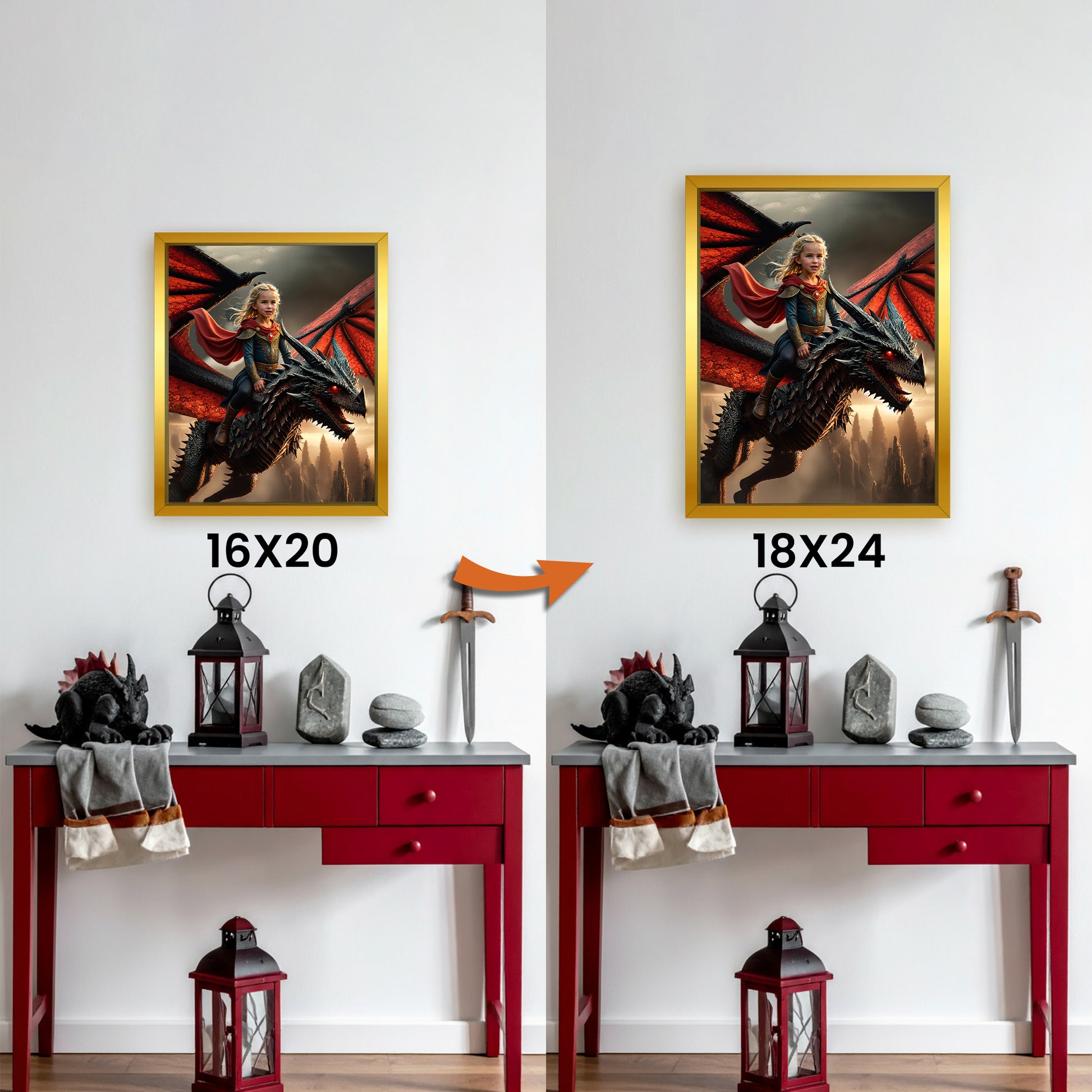 Agranda tu Lienzo de 16x20 Pulgadas a 18x24 Pulgadas