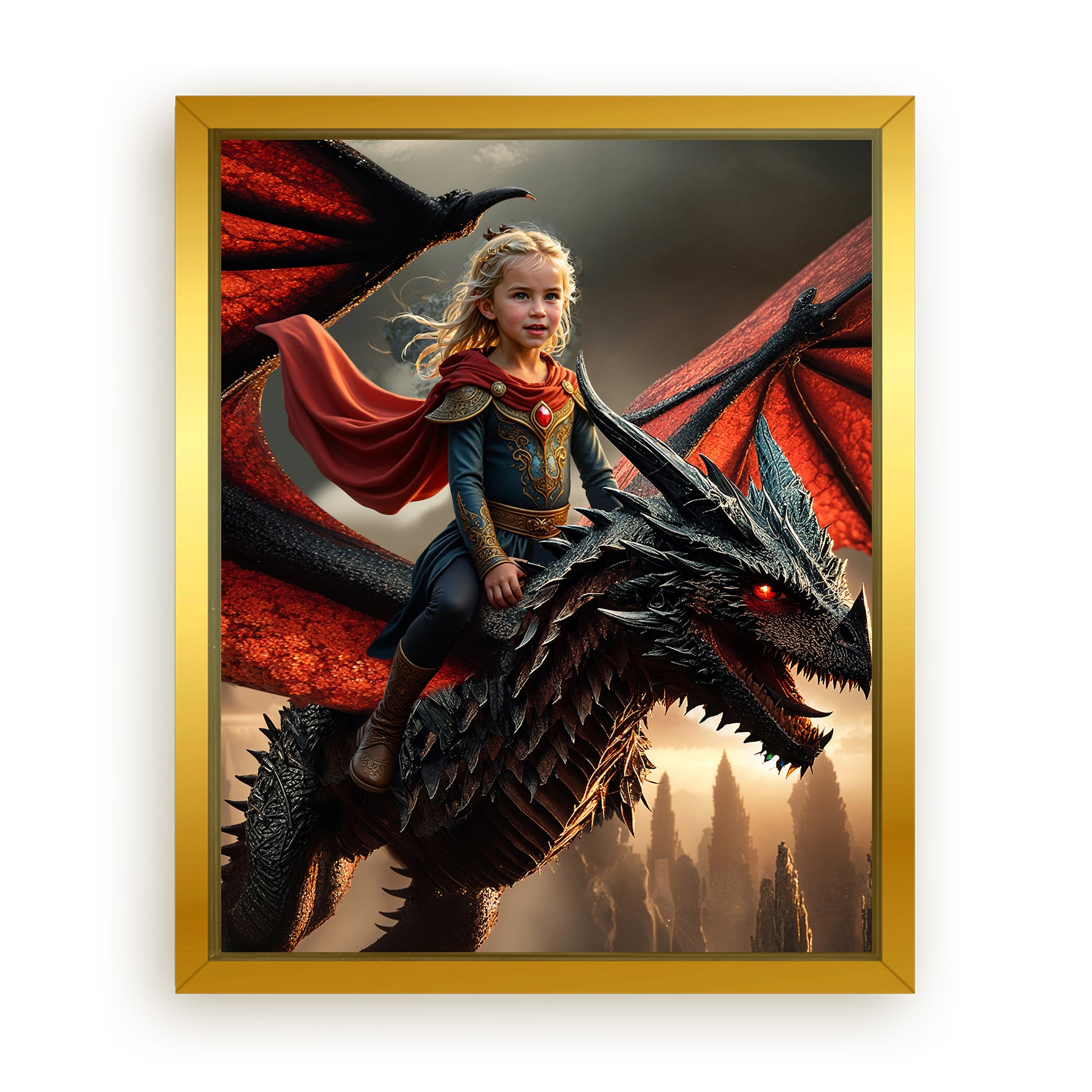 Save 33% When You Add A Frame To Your 10x08 'The Dragon Rider' Canvas Now