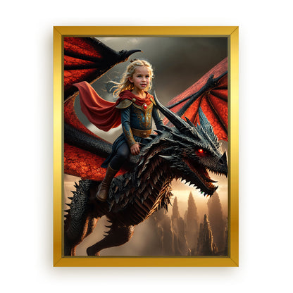 Save 33% When You Add A Frame To Your 12x16 'The Dragon Rider' Canvas Now