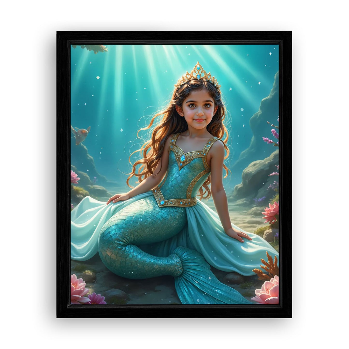 Save 33% When You Add A Frame To Your 16x20 'The Mermaid Princess' Canvas Now