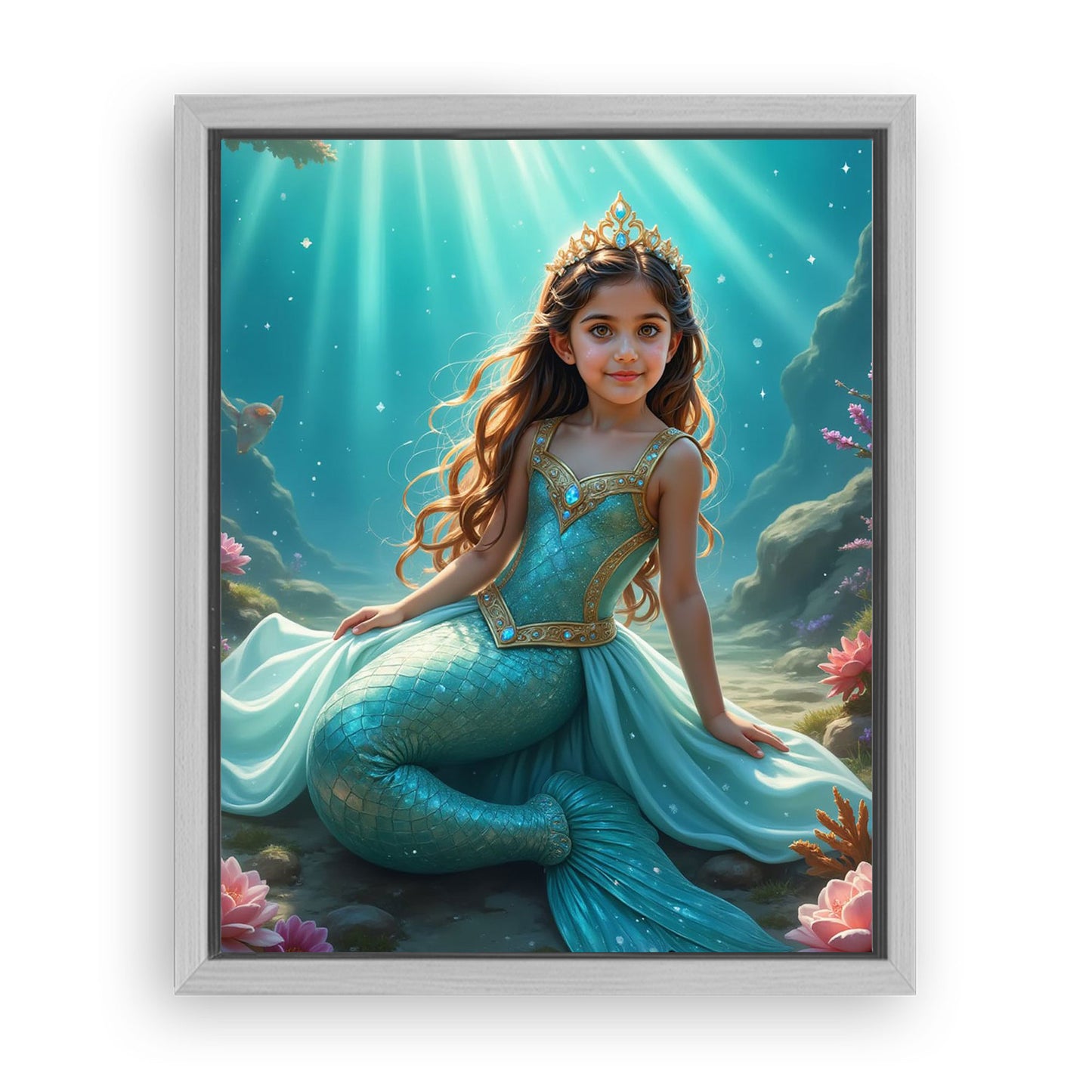 Make Your 10x08 Inches 'The Mermaid Princess' Canvas Even More Special, Add a Beautiful Premium Frame & Make It Truly Gift-Ready!