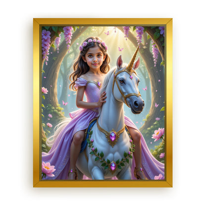 Save 33% When You Add A Frame To Your 16x20 'The Unicorn Princess' Canvas Now