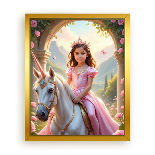 Make Your 10x08 Inches 'The Rose Blossom Unicorn Princess' Canvas Even More Special, Add a Beautiful Premium Frame & Make It Truly Gift-Ready!