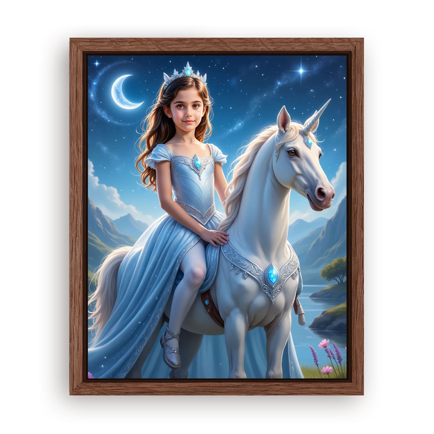 Save 33% When You Add A Frame To Your 16x20 'The Star Galaxy Unicorn Princess' Canvas Now