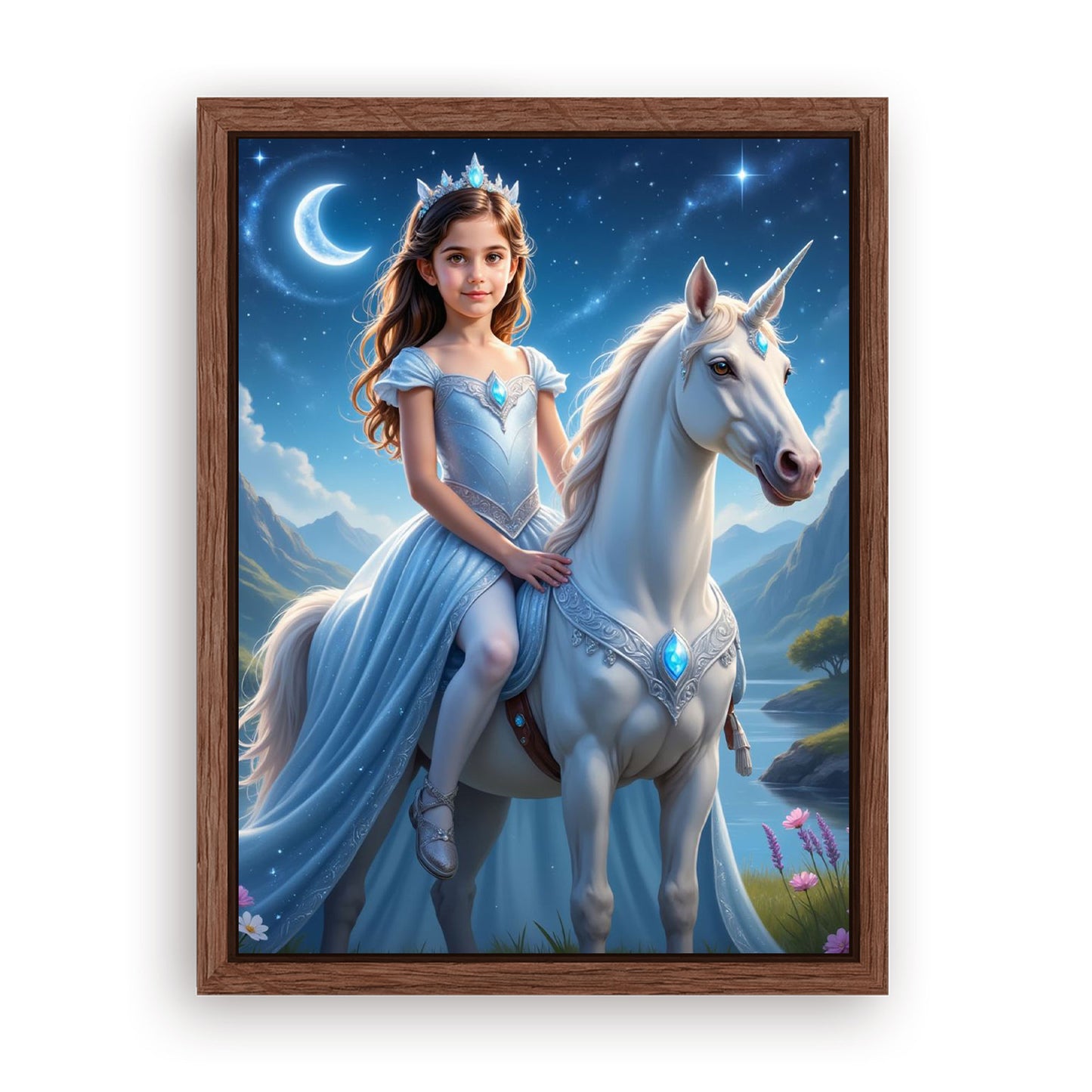 Save 33% When You Add A Frame To Your 18x24 'The Star Galaxy Unicorn Princess' Canvas Now