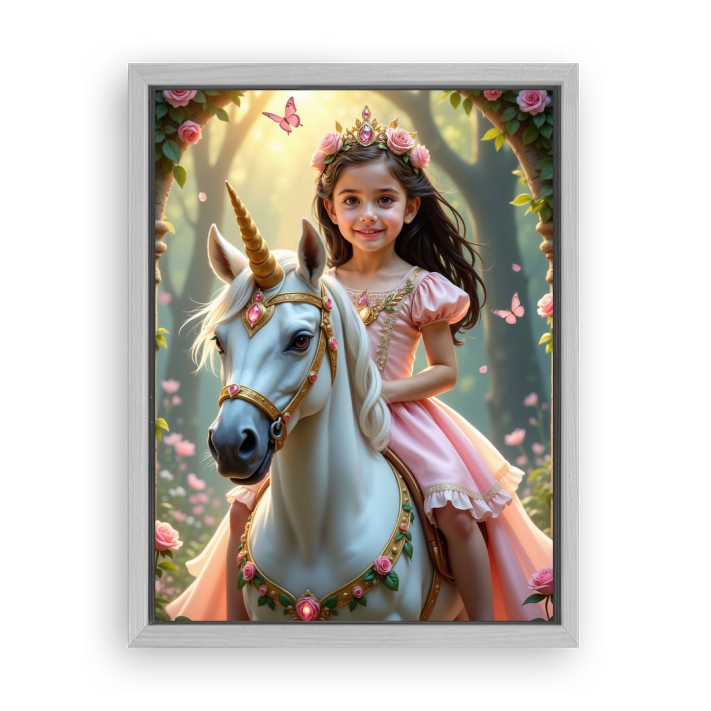 Make Your 12x16 Inches 'The Enchanted Unicorn Princess ' Canvas Even More Special, Add a Beautiful Premium Frame & Make It Truly Gift-Ready!