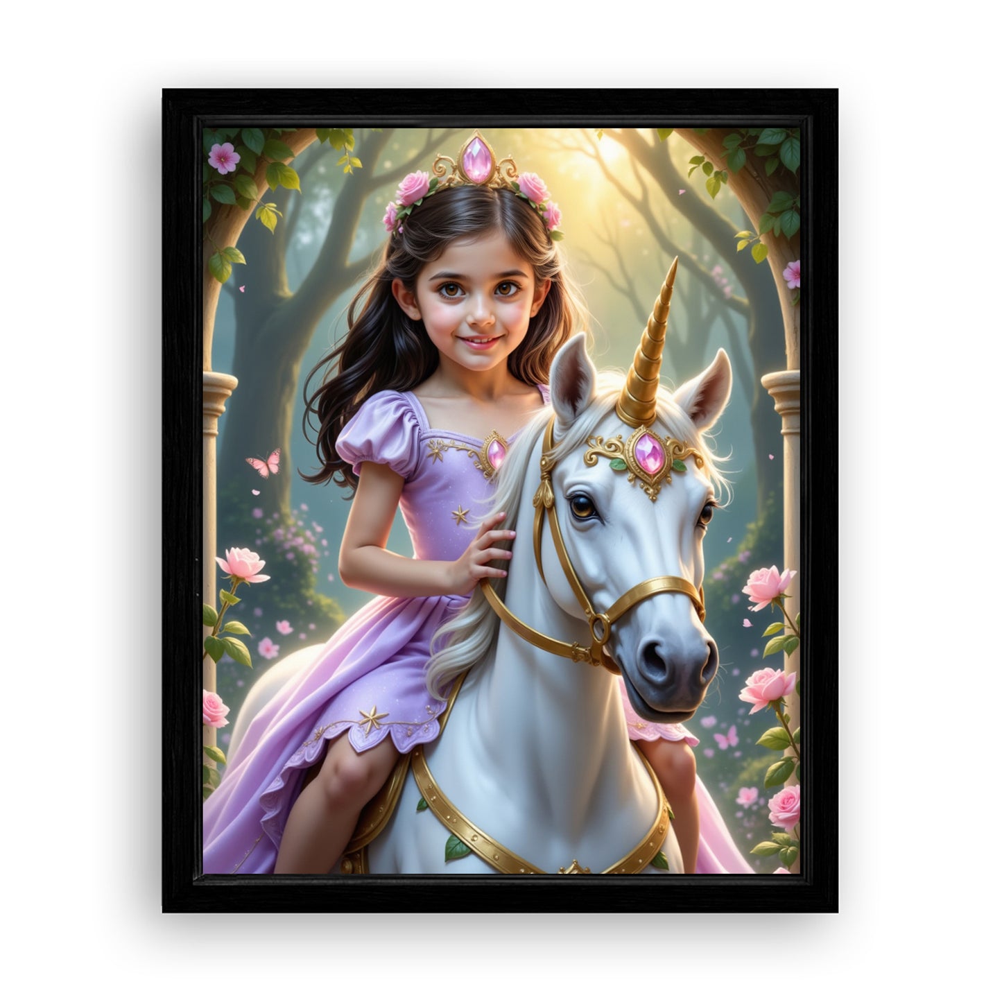 Make Your 10x08 Inches 'The Lavender Unicorn Princess' Canvas Even More Special, Add a Beautiful Premium Frame & Make It Truly Gift-Ready!