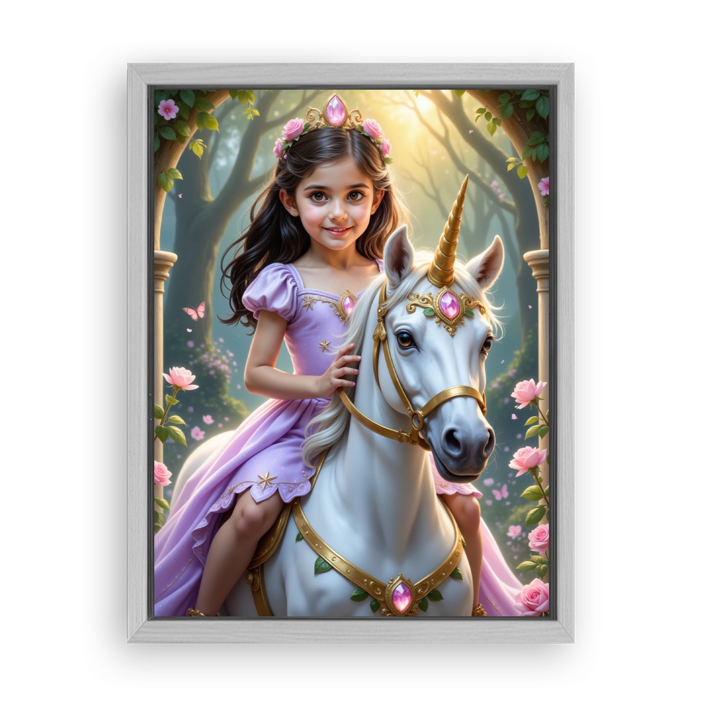 Make Your 18x24 Inches 'The Lavender Unicorn Princess' Canvas Even More Special, Add a Beautiful Premium Frame & Make It Truly Gift-Ready!
