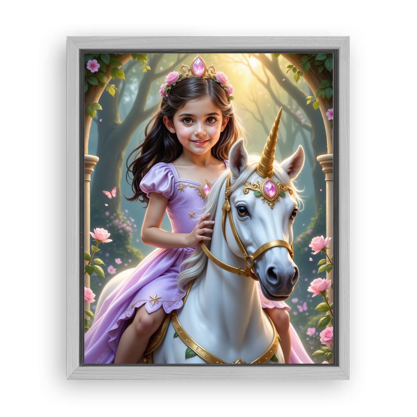 Make Your 16x20 Inches 'The Lavender Unicorn Princess' Canvas Even More Special, Add a Beautiful Premium Frame & Make It Truly Gift-Ready!