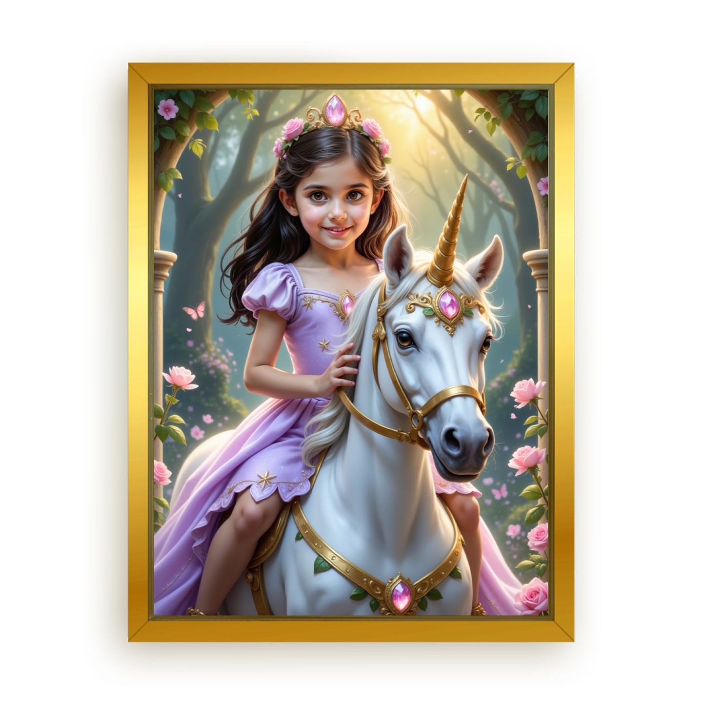 Make Your 12x16 Inches 'The Lavender Unicorn Princess' Canvas Even More Special, Add a Beautiful Premium Frame & Make It Truly Gift-Ready!