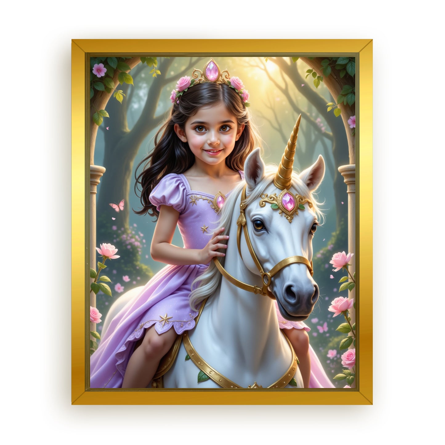 Make Your 16x20 Inches 'The Lavender Unicorn Princess' Canvas Even More Special, Add a Beautiful Premium Frame & Make It Truly Gift-Ready!