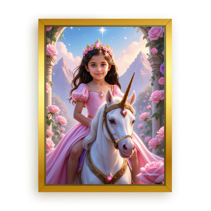 Save 33% When You Add A Frame To Your 18x24 'The Majestic Blossom Unicorn Princess' Canvas Now
