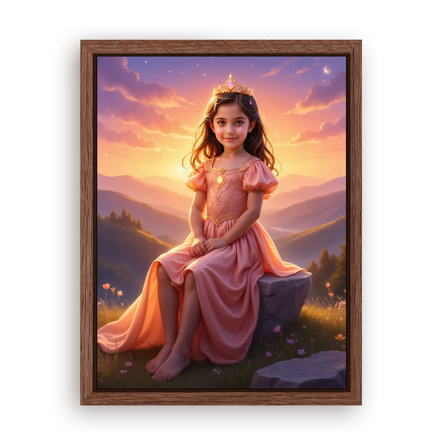 Save 33% When You Add A Frame To Your 12x16 'The Princess Glow' Canvas Now