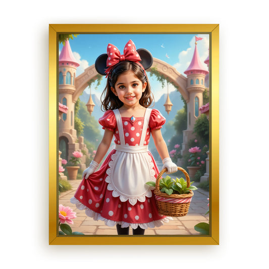 Save 33% When You Add A Frame To Your 12x16 'The Merry Minnie' Canvas Now