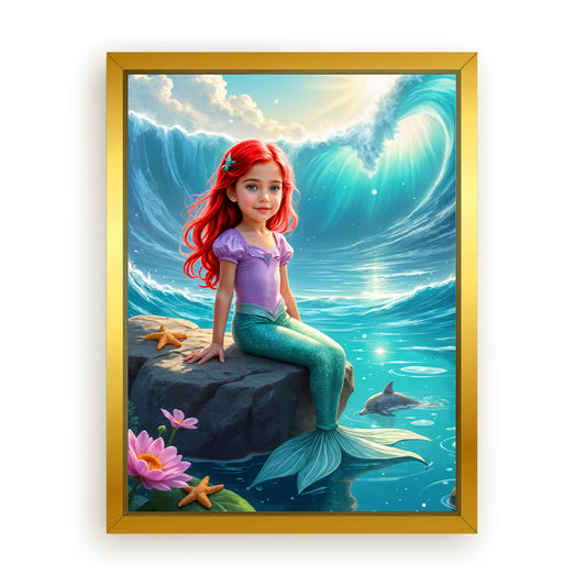Save 33% When You Add A Frame To Your 12x16 'The Dolphin Princess' Canvas Now