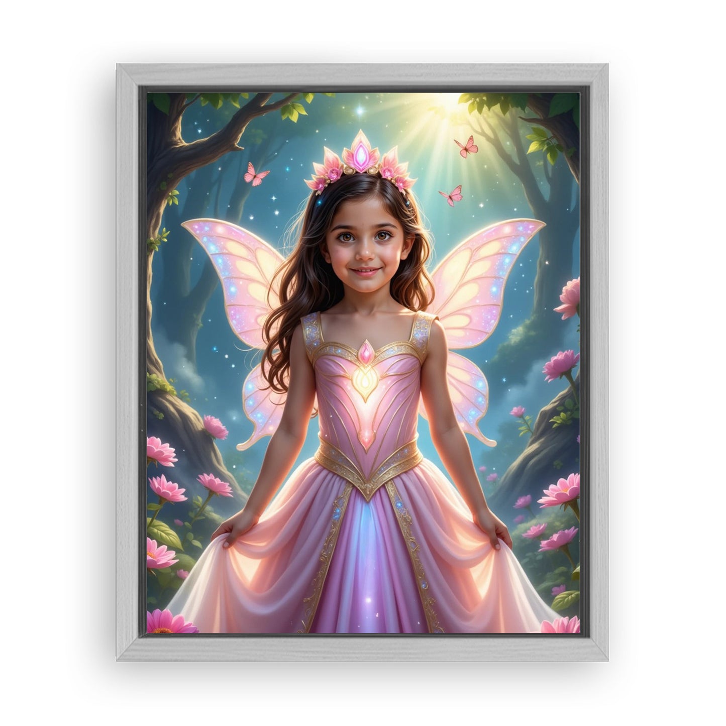 Save 33% When You Add A Frame To Your 16x20 'The Butterfly Belle' Canvas Now