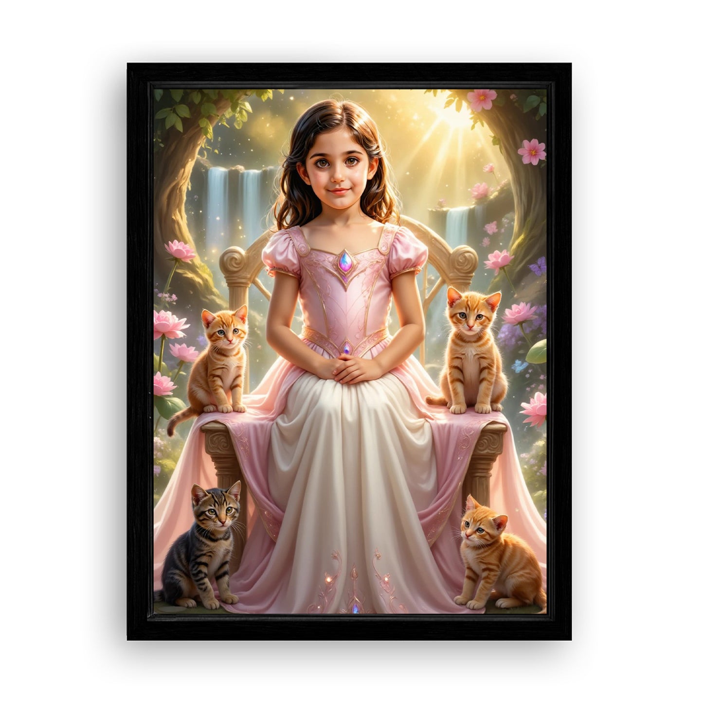 Save 33% When You Add A Frame To Your 18x24 'The Kitty Princess' Canvas Now