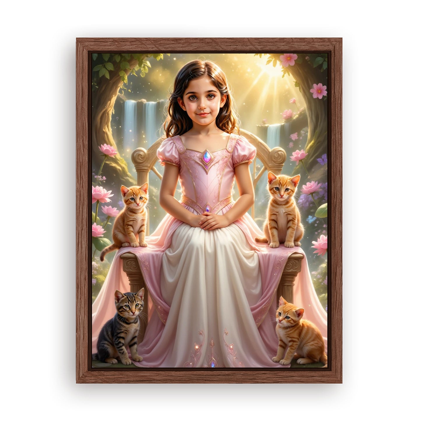 Save 33% When You Add A Frame To Your 18x24 'The Kitty Princess' Canvas Now